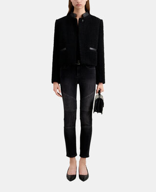 The Kooples F BLACK short black tweed jacket