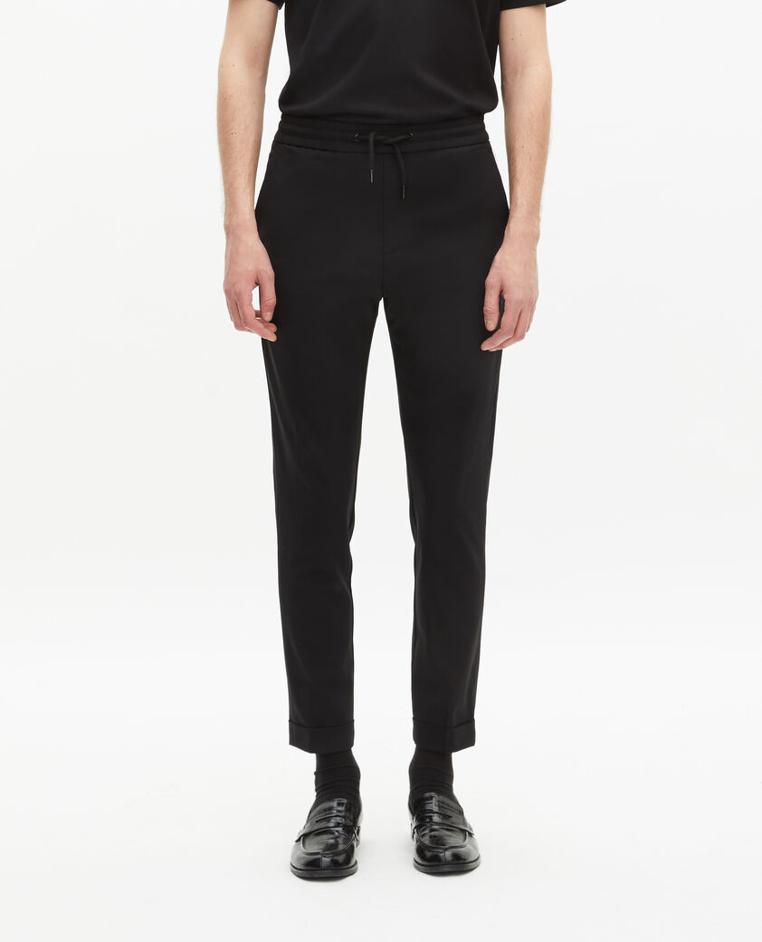 The Kooples HOMBRE BLACK pantalones negros de lana de corte recto 