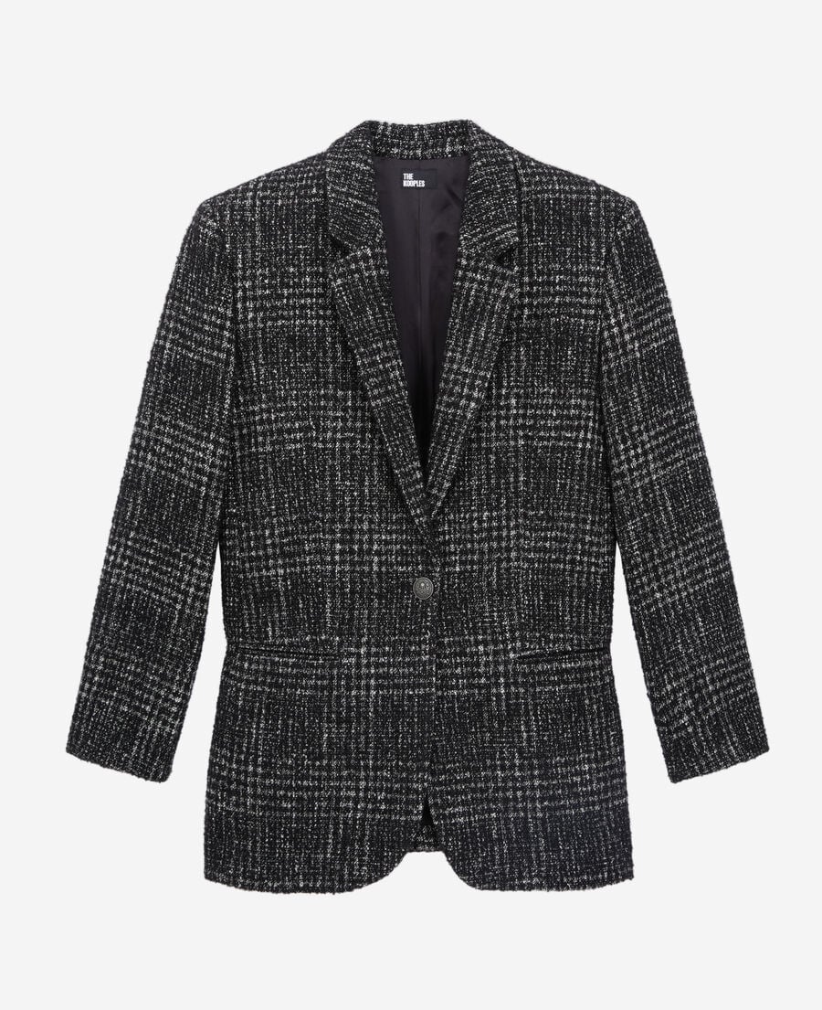 The Kooples F BLACK WHITE black and white tweed blazer