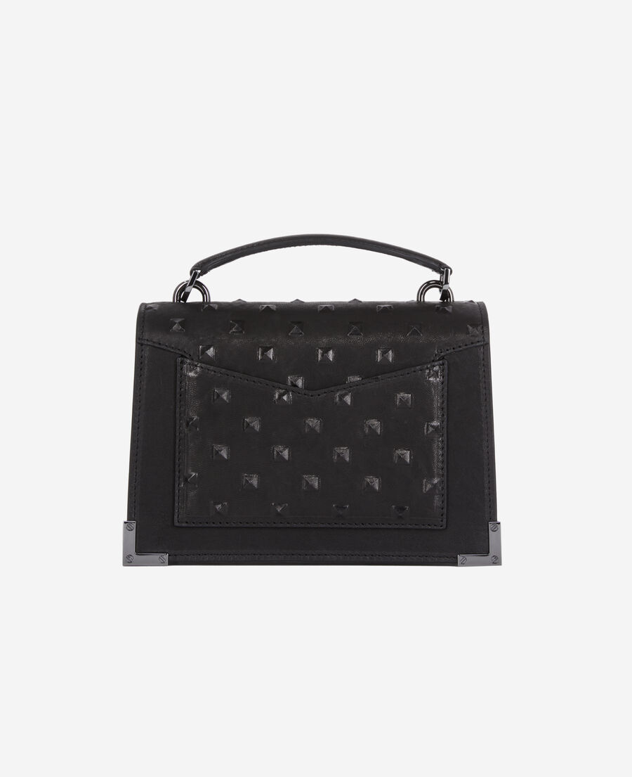 small emily bag in black leather with studs