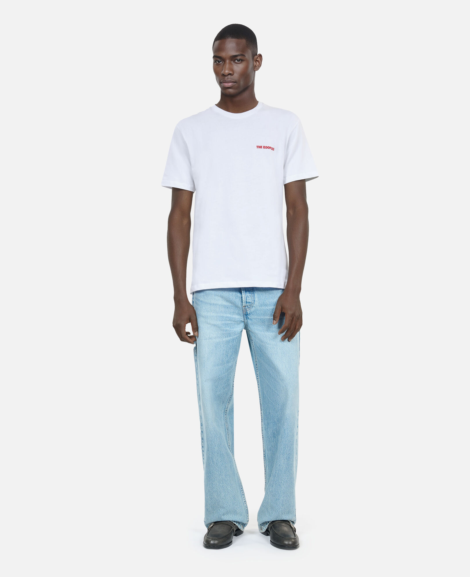 The Kooples HOMME WHITE t-shirt avec sérigraphie logo blanc