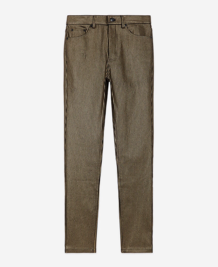 The Kooples F BLACK / GOLD slim-fit two-tone jeans
