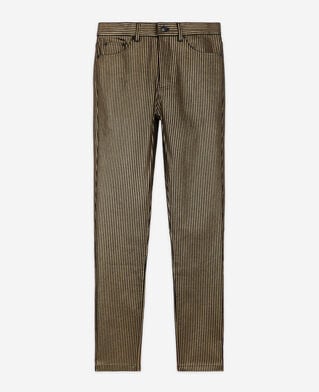 The Kooples DAMEN BLACK / GOLD zweifarbige jeans mit slim-fit-passform
