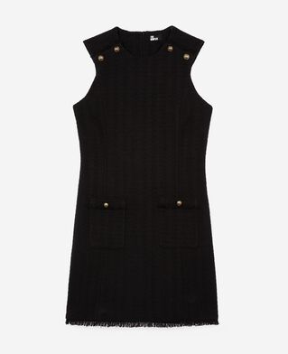 The Kooples DAMEN BLACK kurzes kleid aus schwarzem tweed