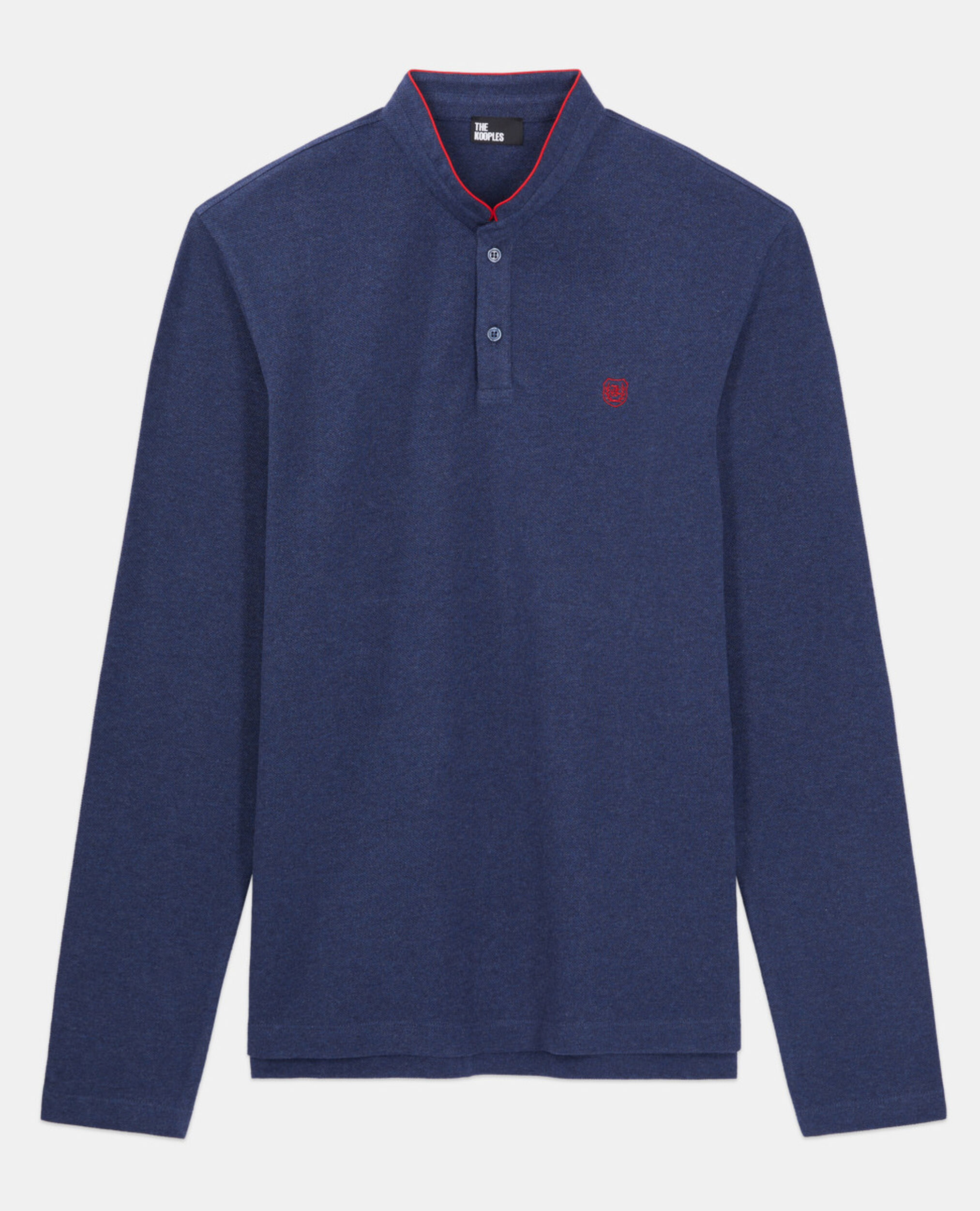 Marineblaues Poloshirt aus Baumwolle, NAVY, hi-res image number null