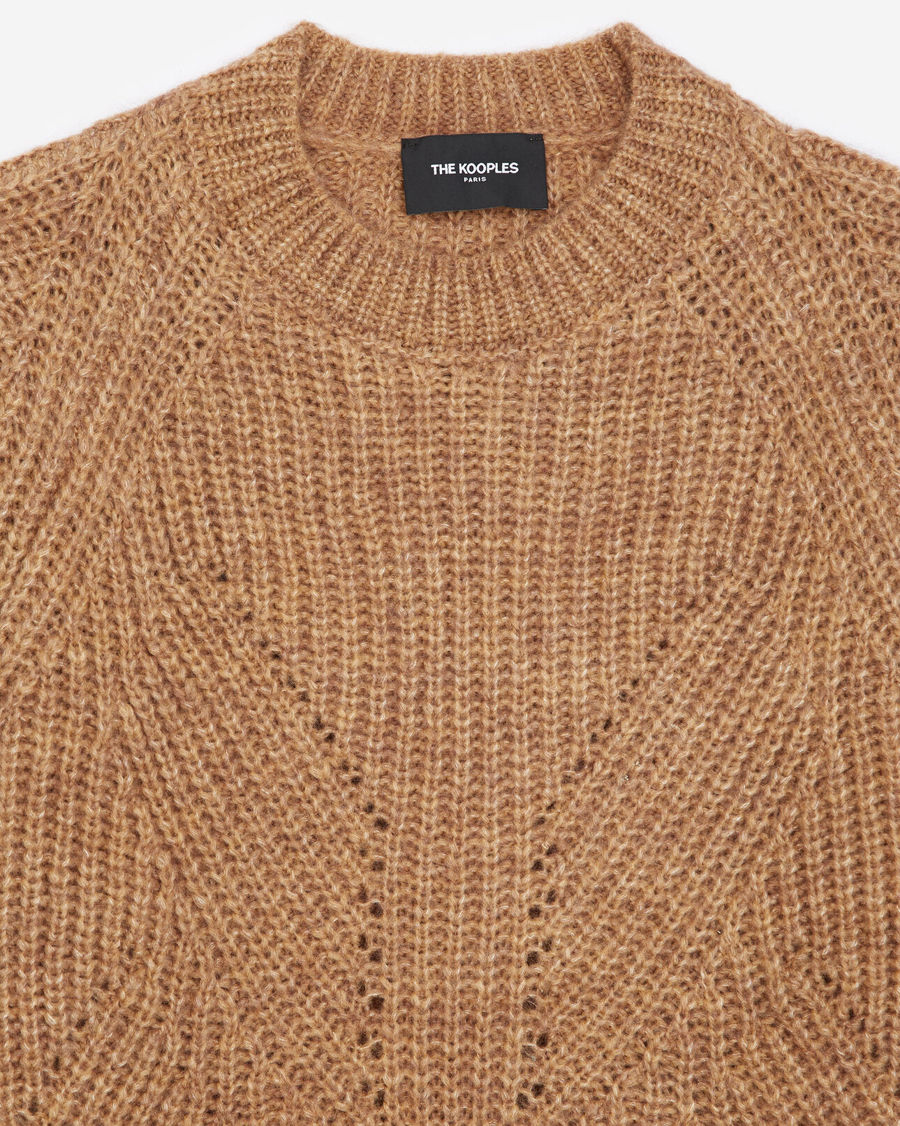 The Kooples FEMME CHOCOLATE pull camel col rond