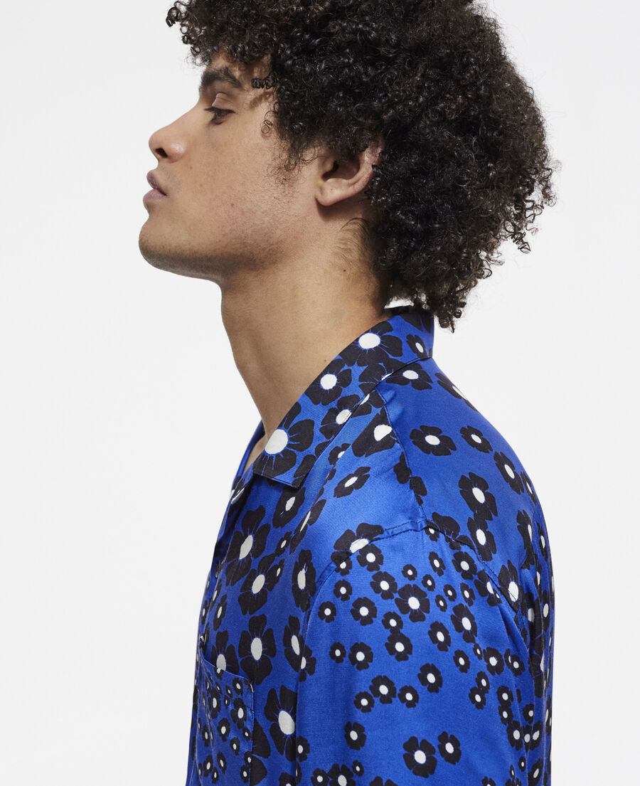 The Kooples H NAVY / BLACK floral hawaiian collar shirt