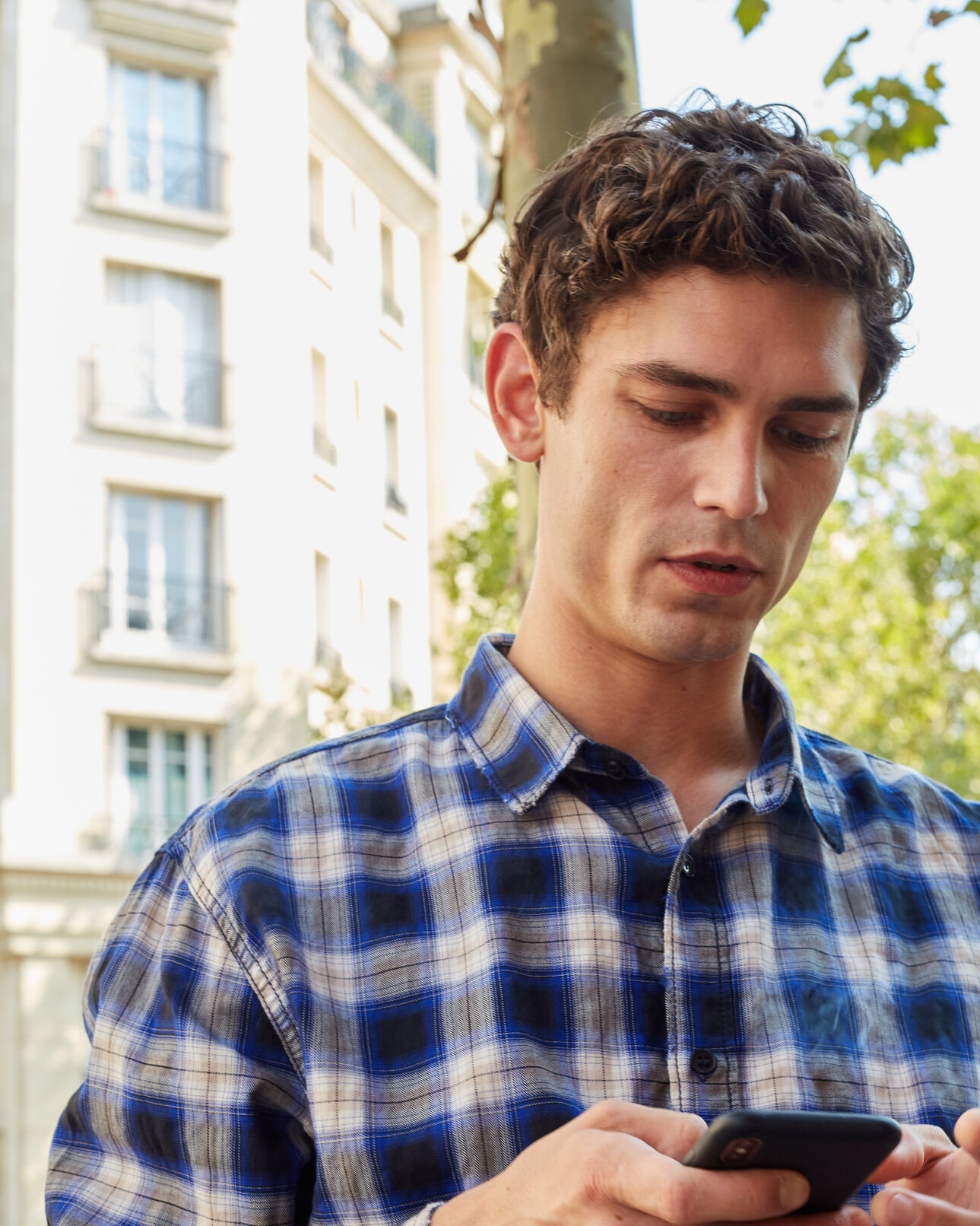 The Kooples MEN BLUE plaid shirt