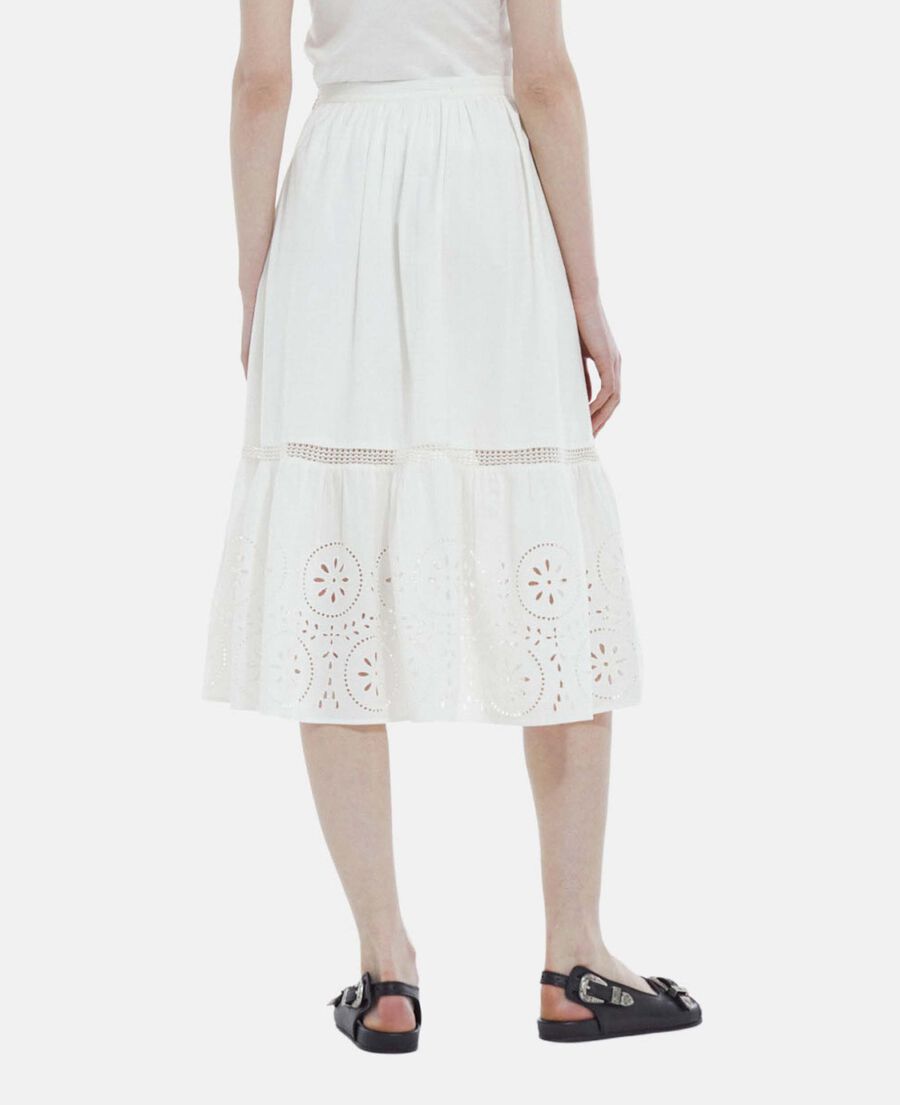 The Kooples WOMEN WHITE long openwork white lace skirt