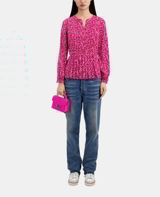 The Kooples FEMME PINK BLACK top imprimé avec plissage