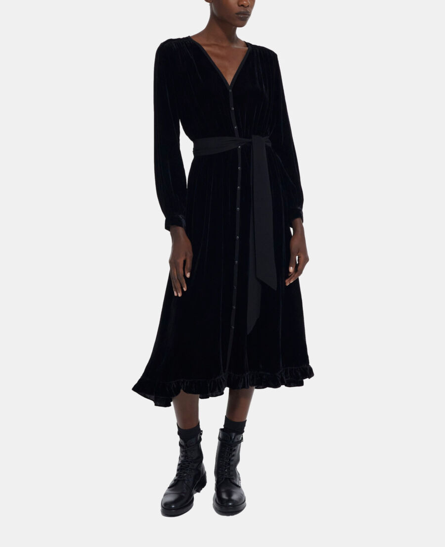long black velvet dress