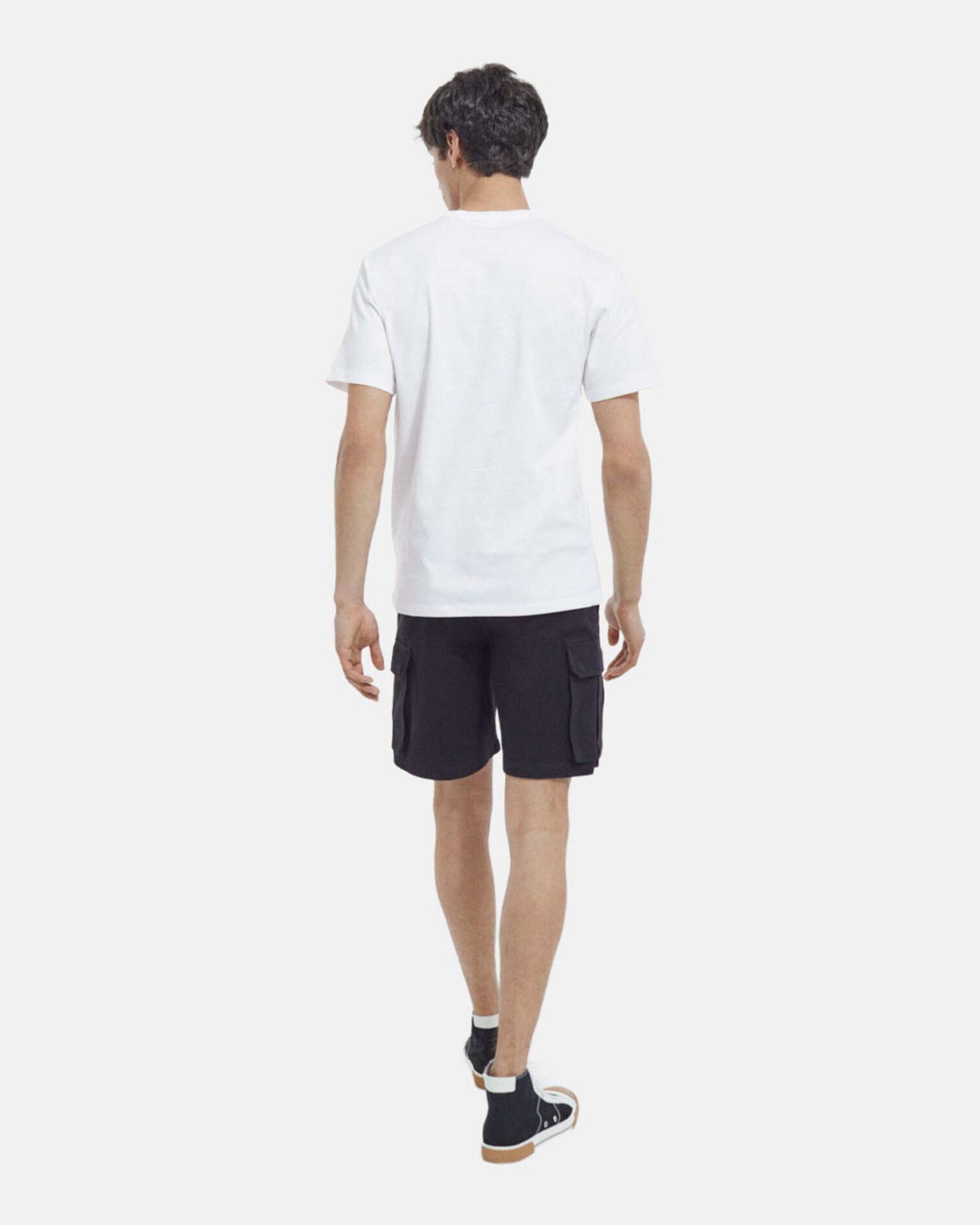 Short noir coton biologique à poches cargo, BLACK, hi-res image number null