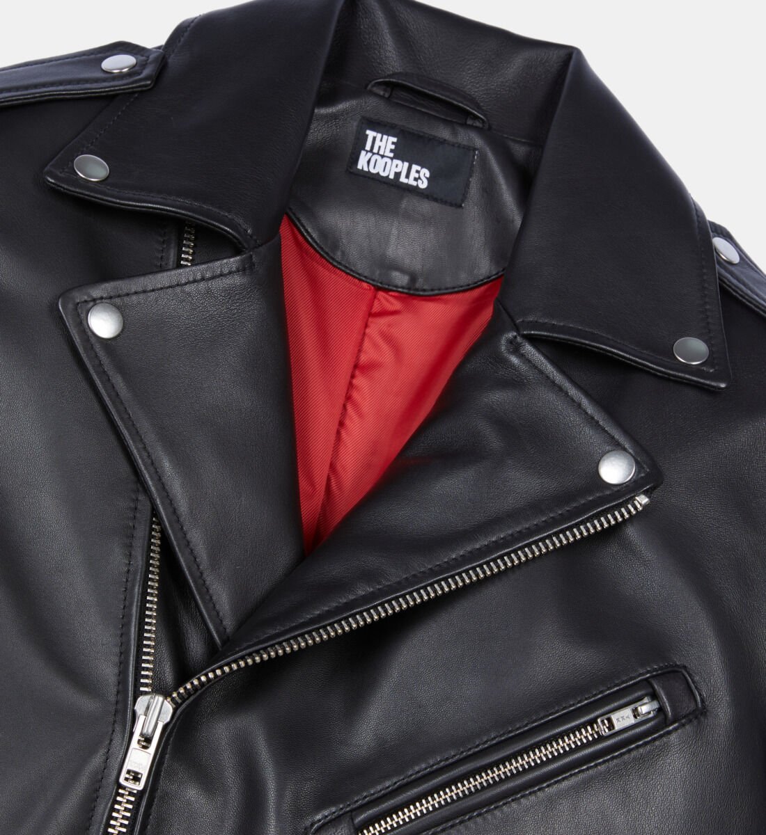 Men's Black leather biker jacket | The Kooples
