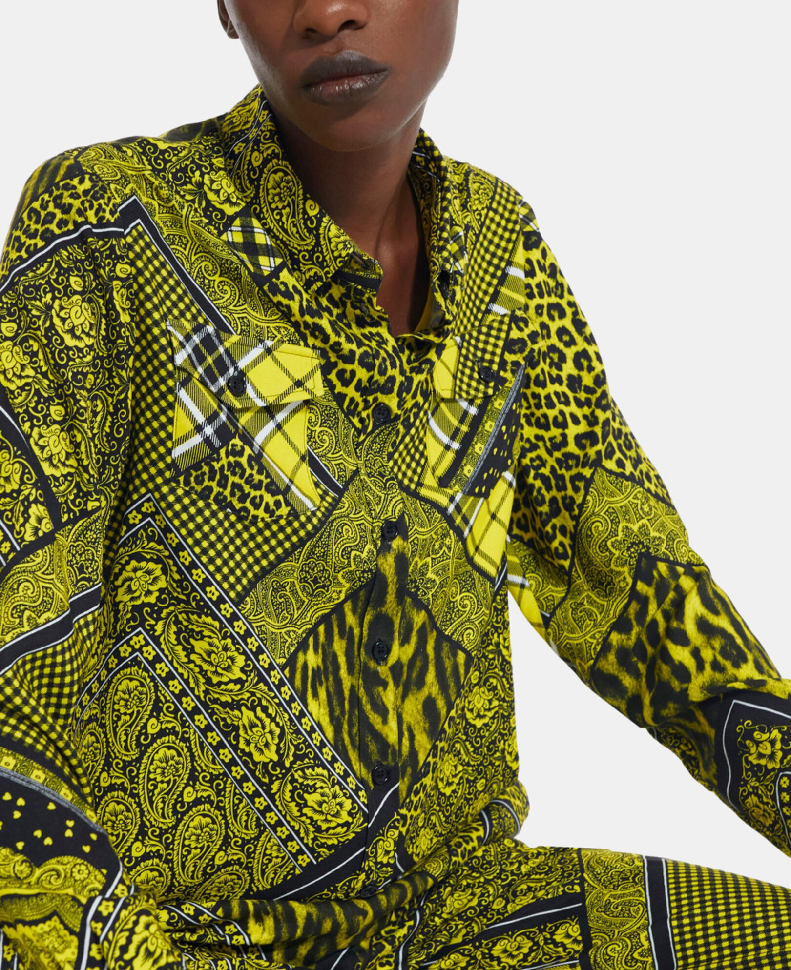 The Kooples WOMEN BLACK / YELLOW printed shirt