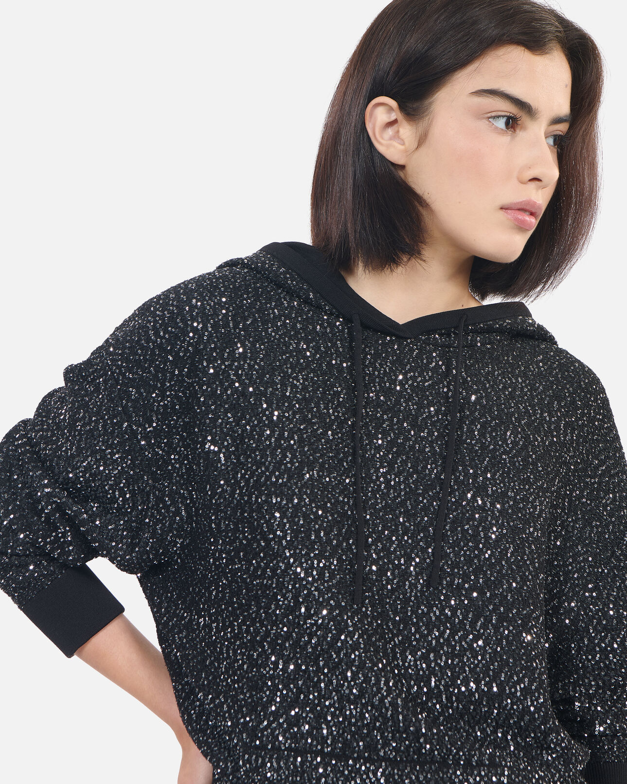 The Kooples MUJER BLACK sudadera lentejuelas punto negro