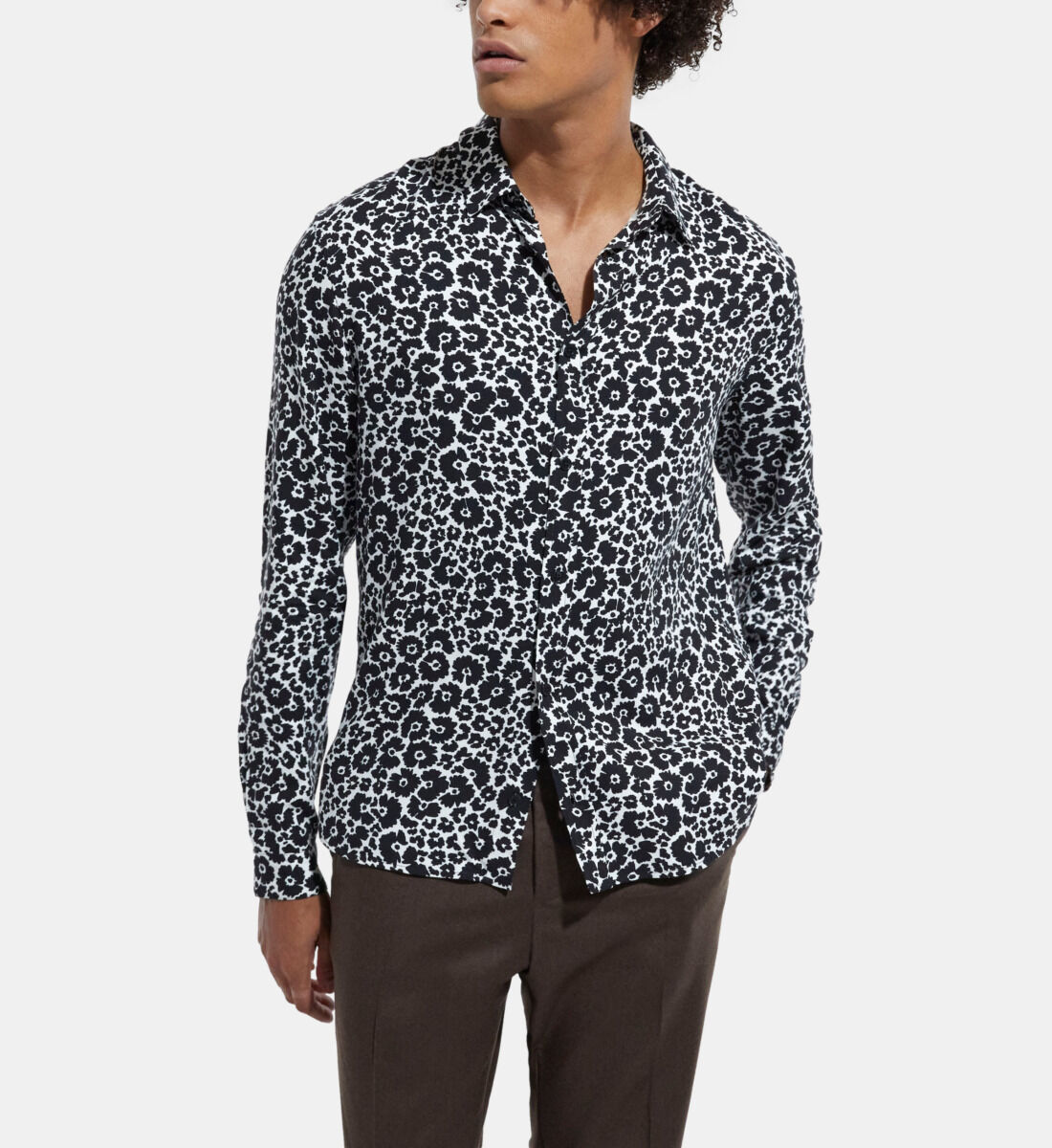 Chemise col classique fleurie