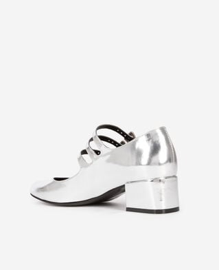 The Kooples FEMME SILVER babies à talons en cuir argenté