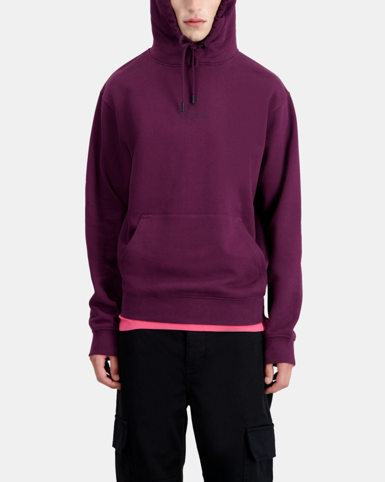 The Kooples MEN BORDEAUX men's burgundy hoodie with logo