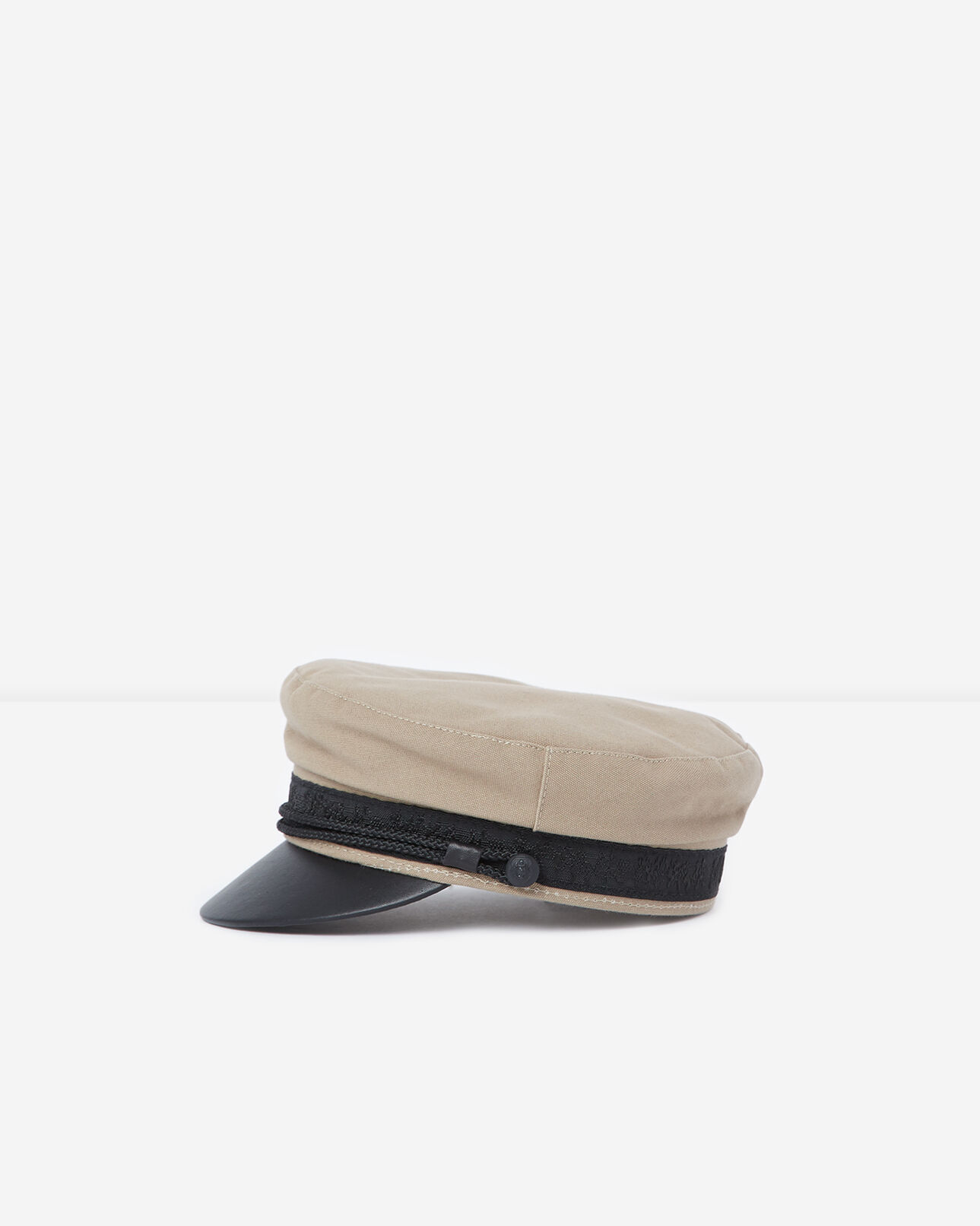 The Kooples FEMME CAMEL casquette femme beige à visière en cuir