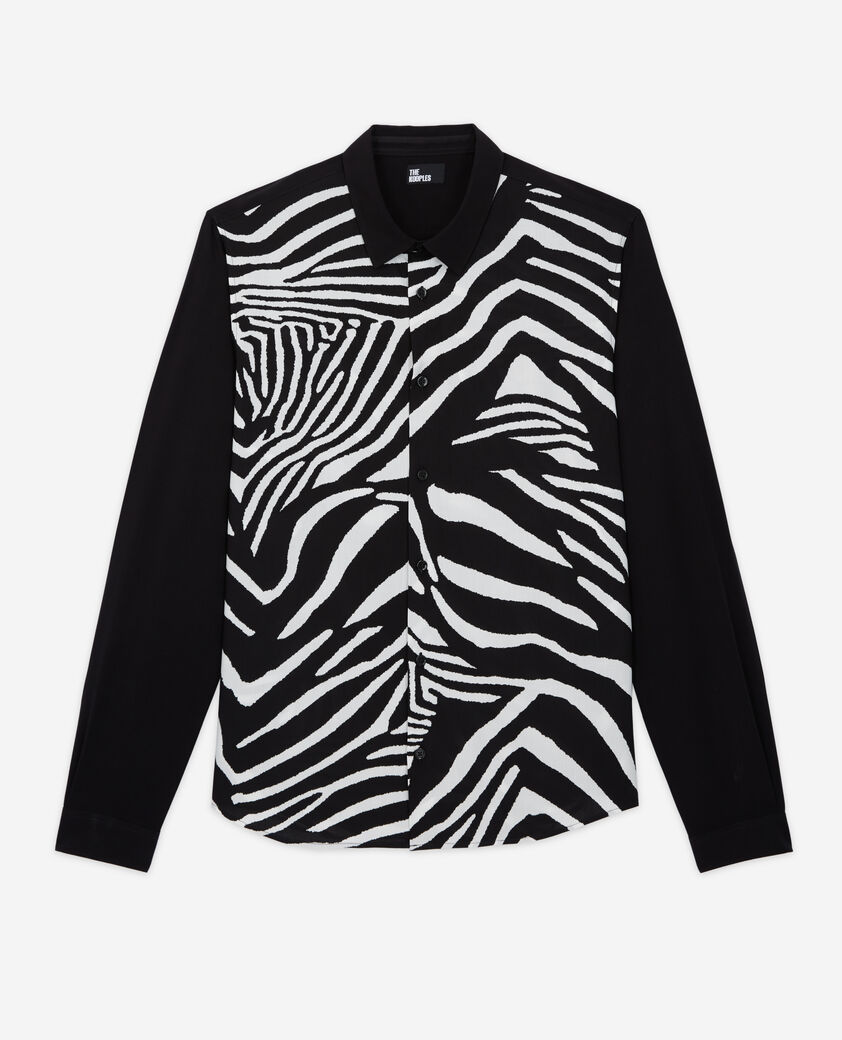 The Kooples HOMME BLACK WHITE chemise col classique imprimée