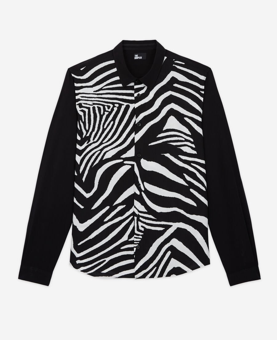 The Kooples HOMME BLACK WHITE chemise col classique imprimée