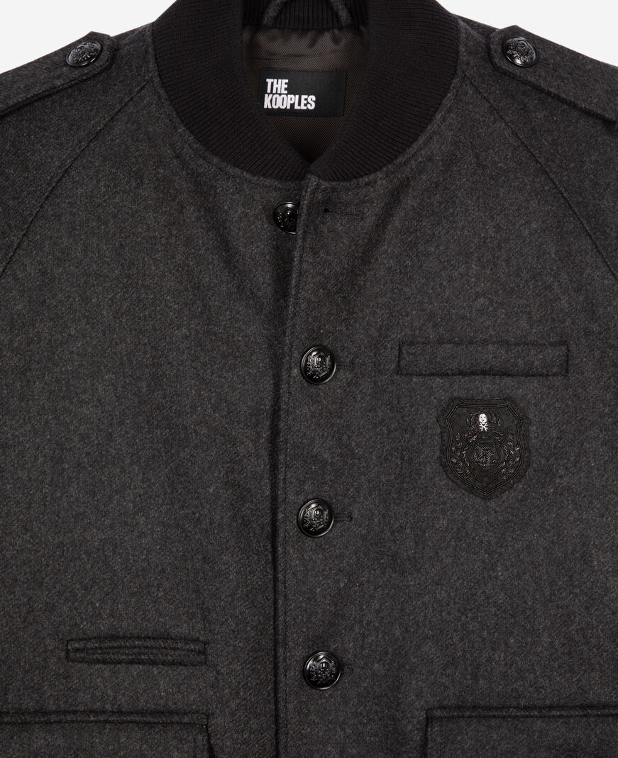The Kooples HOMME DARK GREY blouson teddy gris