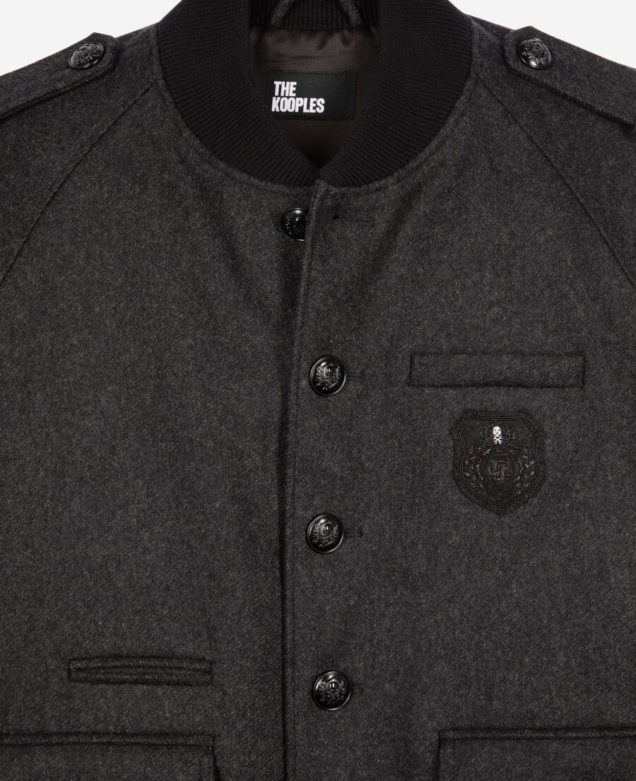 The Kooples HOMME DARK GREY blouson teddy gris