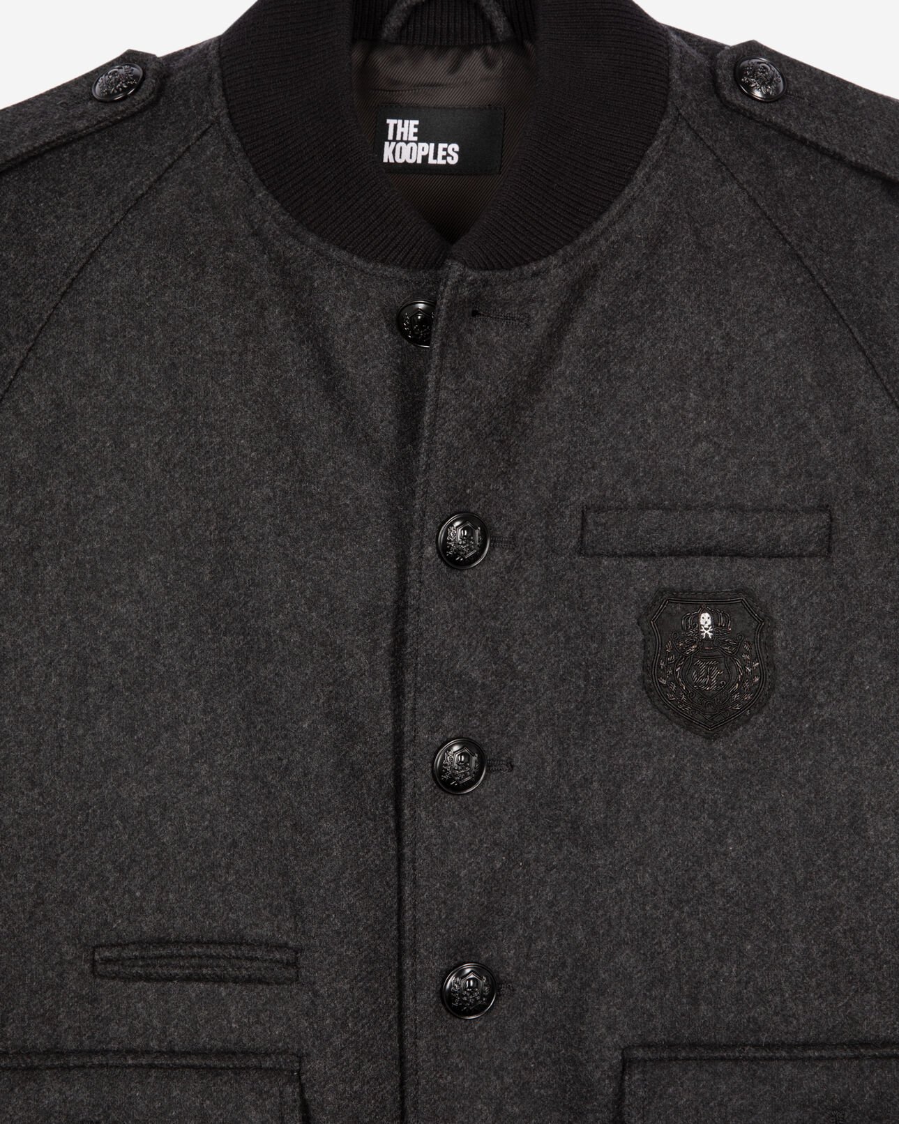 The Kooples HOMME DARK GREY blouson teddy gris