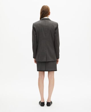 The Kooples WOMEN DARK GREY grey wool-blend striped jacket