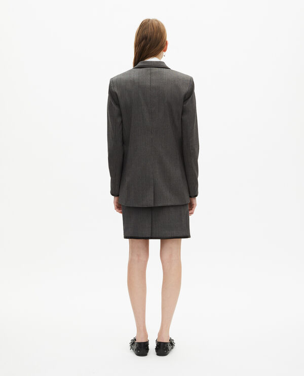 The Kooples WOMEN DARK GREY grey wool-blend striped jacket