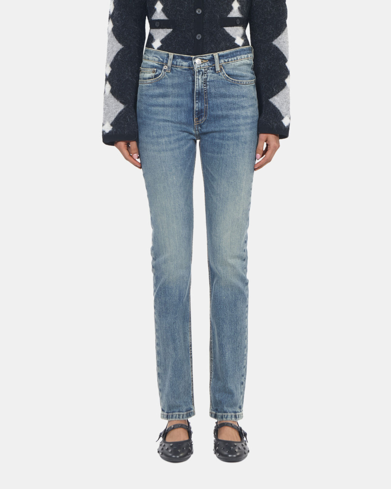 The Kooples WOMEN USED RAPIECE faded blue skinny jeans