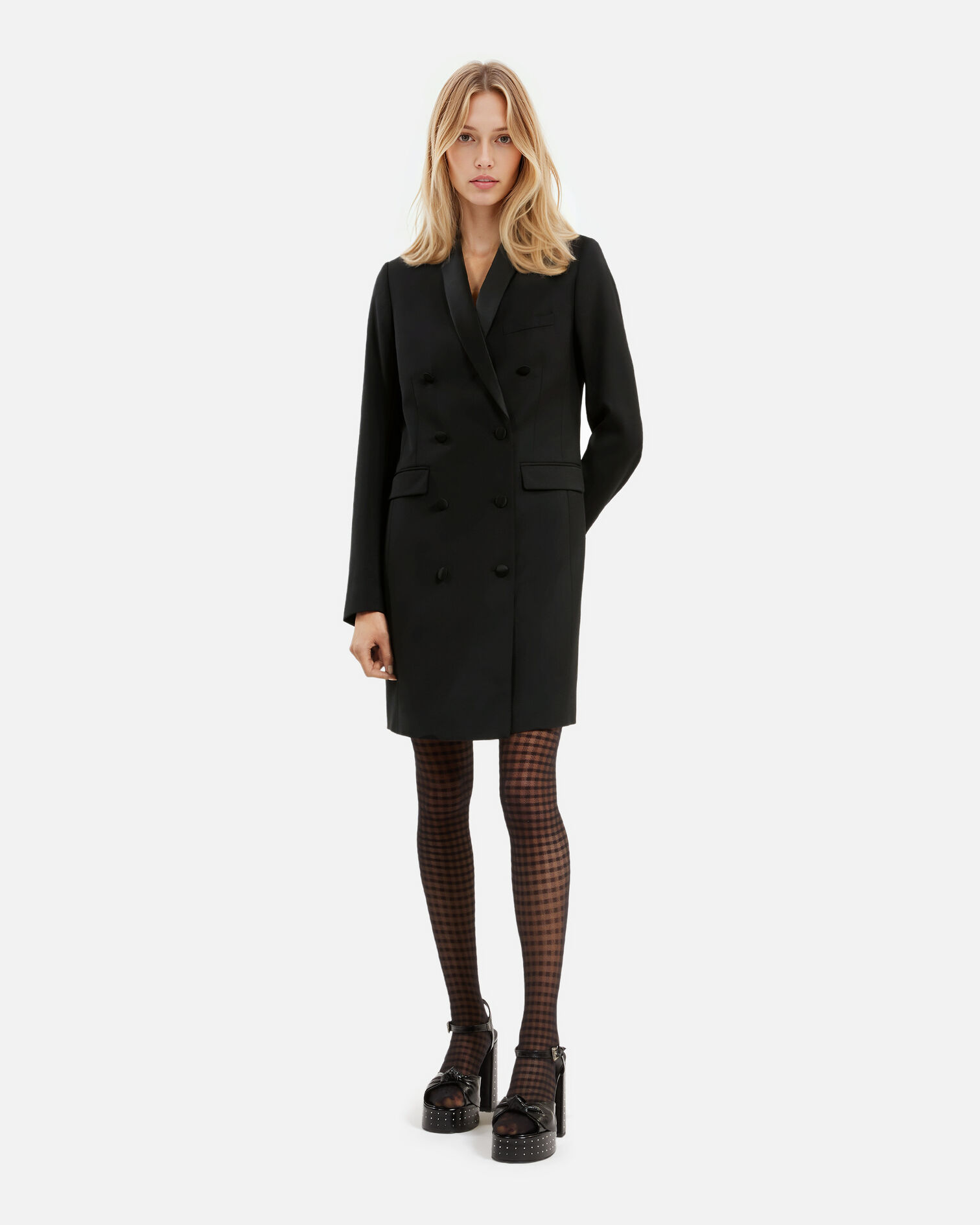 Robe tailleur longue noire, BLACK, hi-res image number null