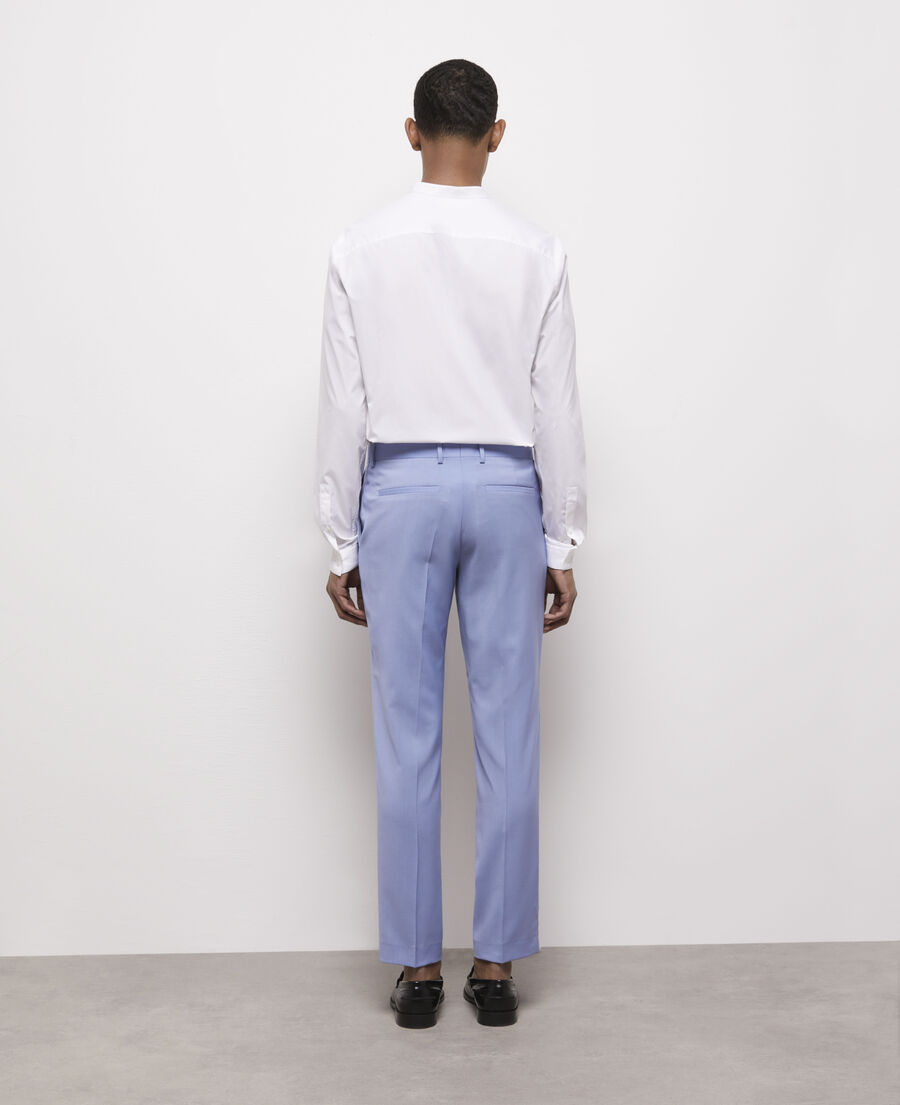blue end-on-end wool suit pants