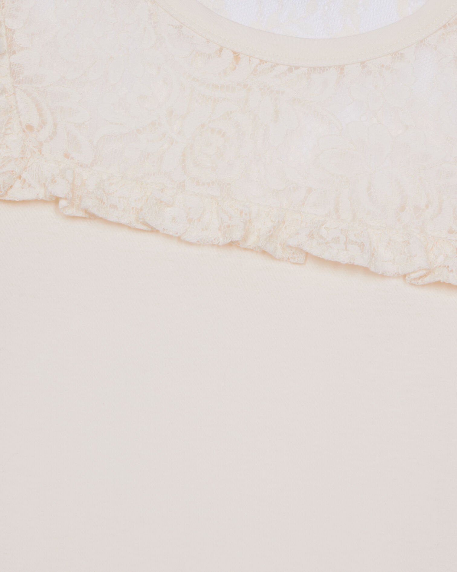 White long-sleeved lace t-shirt, WHITE, hi-res image number null