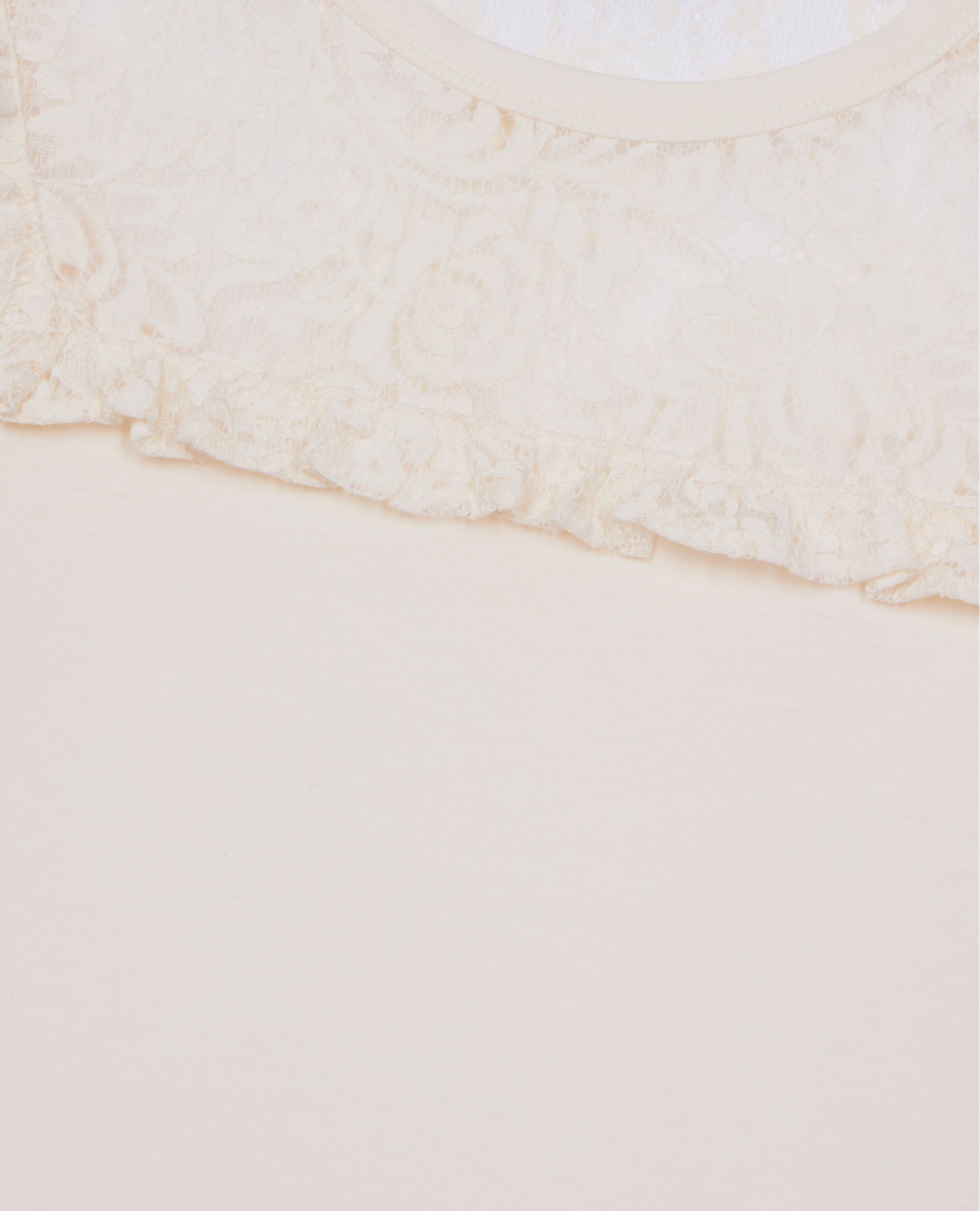 Weißes Langarm-T-Shirt aus Spitze, WHITE, hi-res image number null