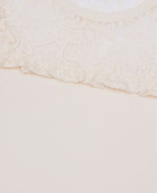 The Kooples DAMEN WHITE weißes langarm-t-shirt aus spitze