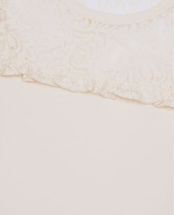 The Kooples WOMEN WHITE white long-sleeved lace t-shirt