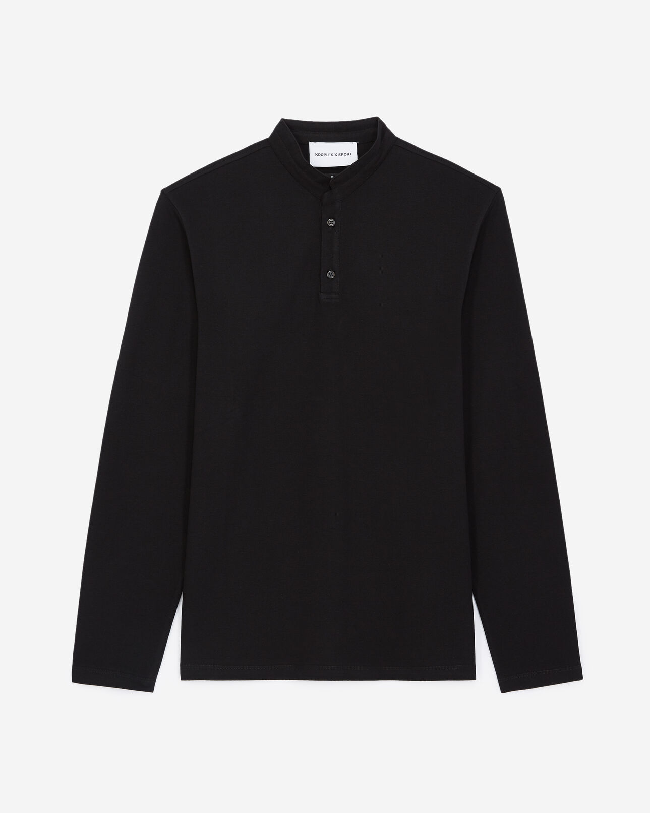 The Kooples HOMME BLACK polo noir à col officier et logo