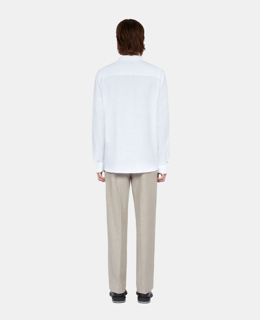 The Kooples H WHITE white cotton and linen shirt