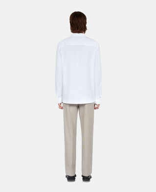 The Kooples H WHITE white cotton and linen shirt