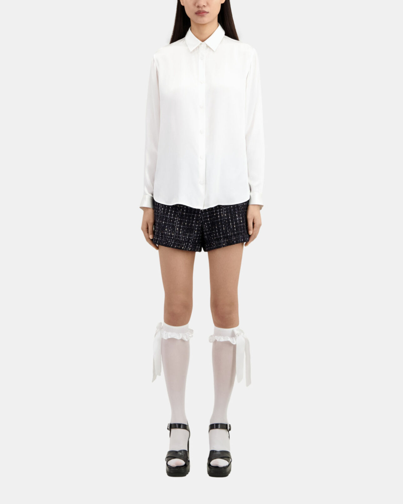 The Kooples DAMEN ECRU ecrufarbenes hemd aus seide