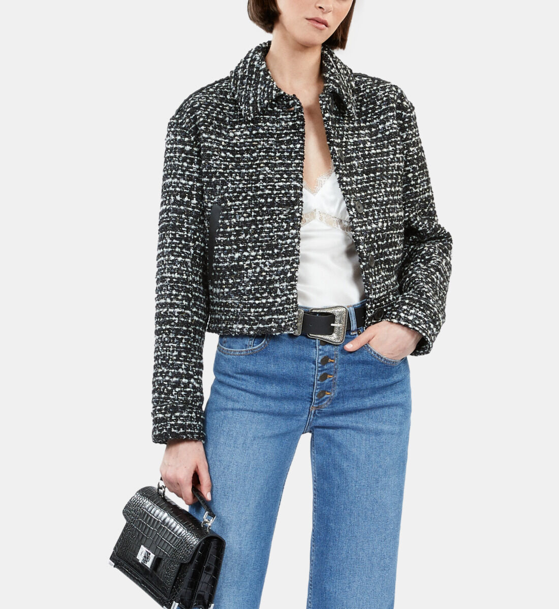 Black and white tweed jacket