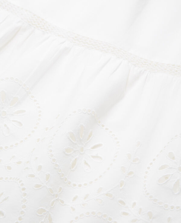 jupe blanche dentelle longue ajourée