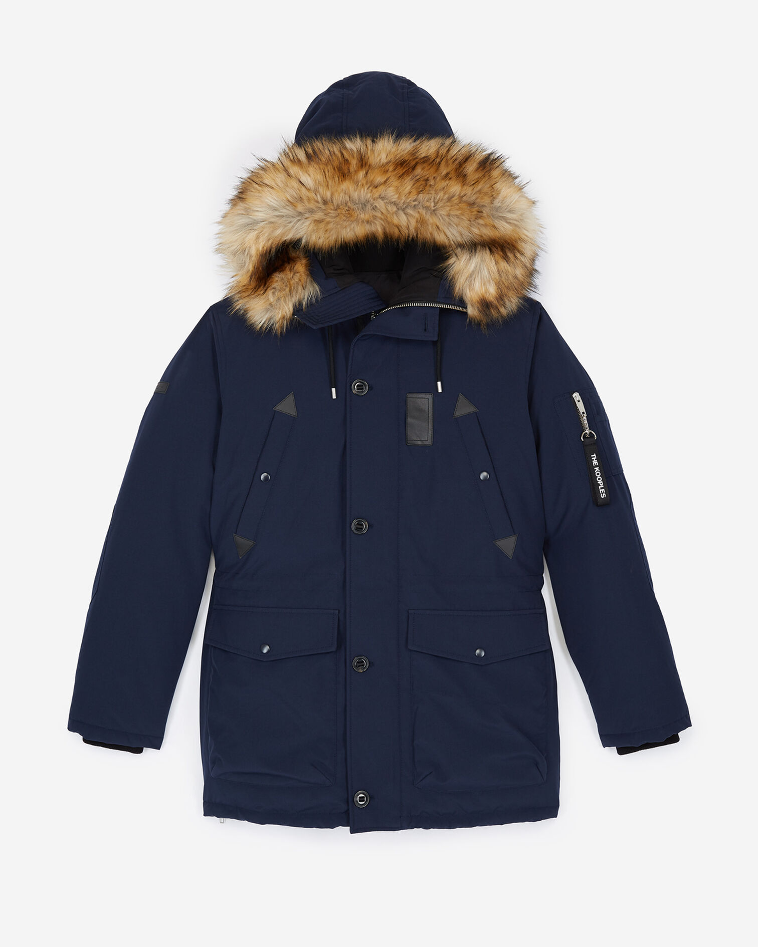 Navy blue oversized parka, NAVY, hi-res image number null