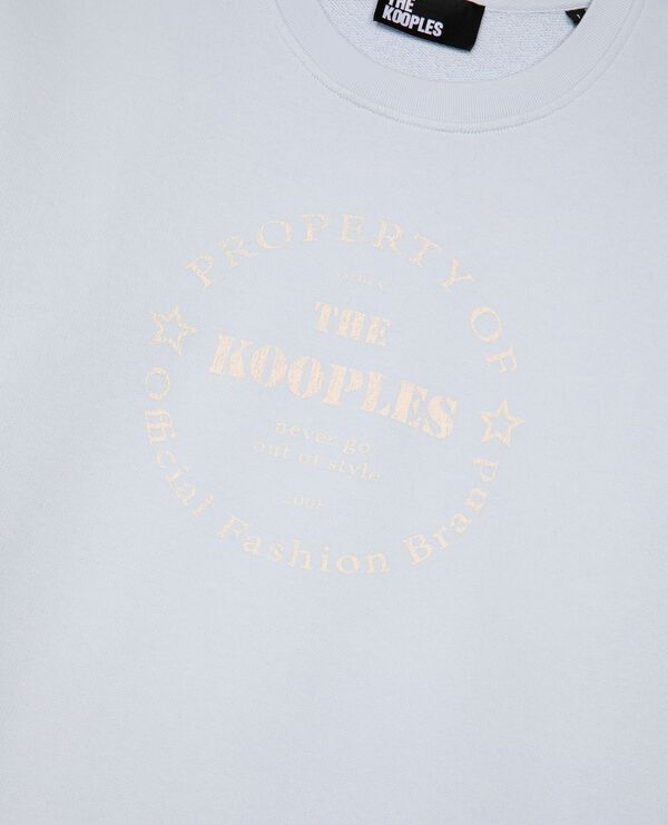 The Kooples FEMME LIGHT BLUE sweatshirt avec sérigraphie bleu clair