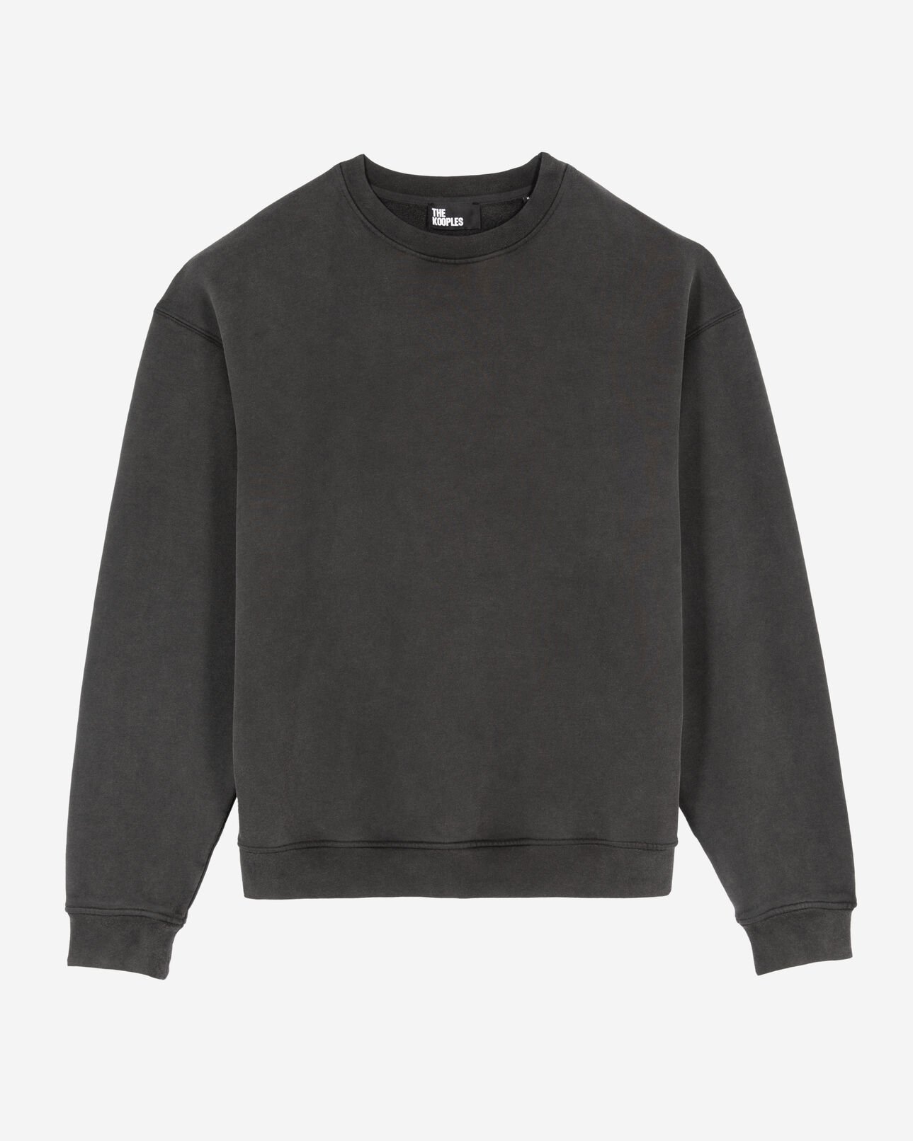 The Kooples HERREN BLACK WASHED sweatshirt mit verblasstem schwarzem siebdruck