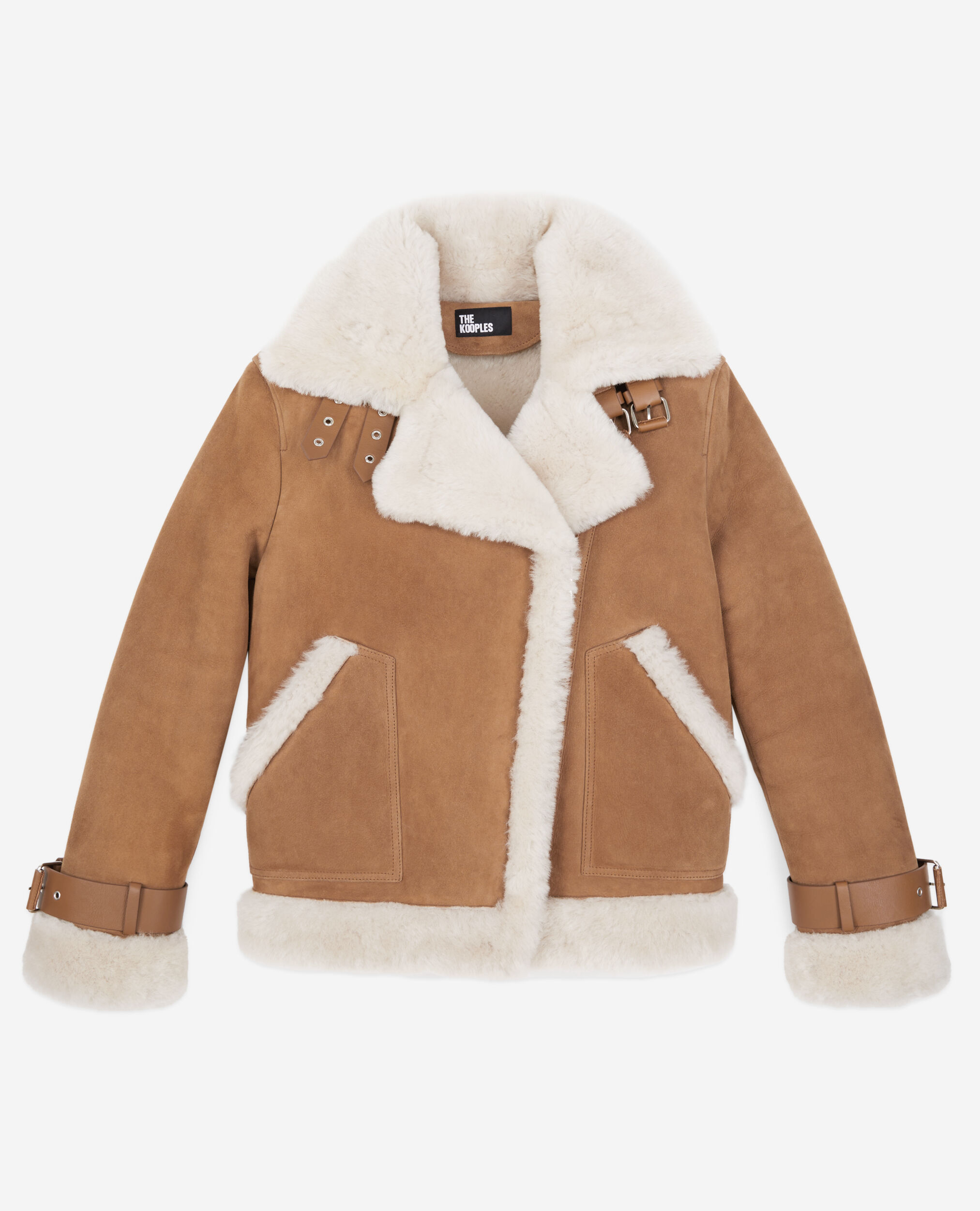 Camel shearling jacket