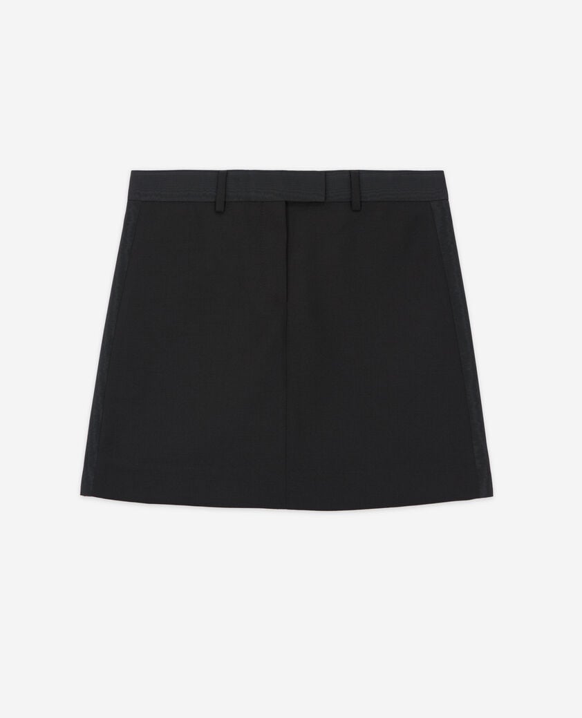 The Kooples WOMEN BLACK short black wool skirt