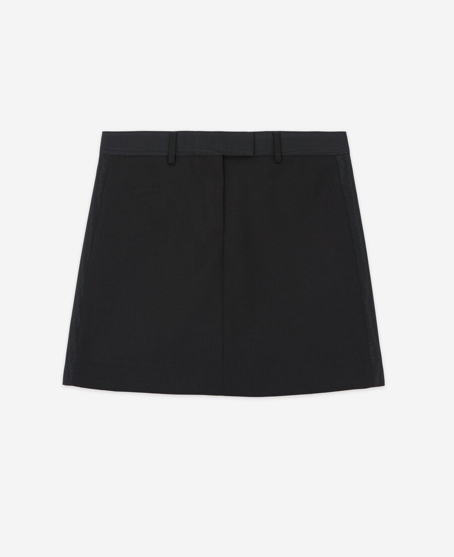 The Kooples WOMEN BLACK short black wool skirt