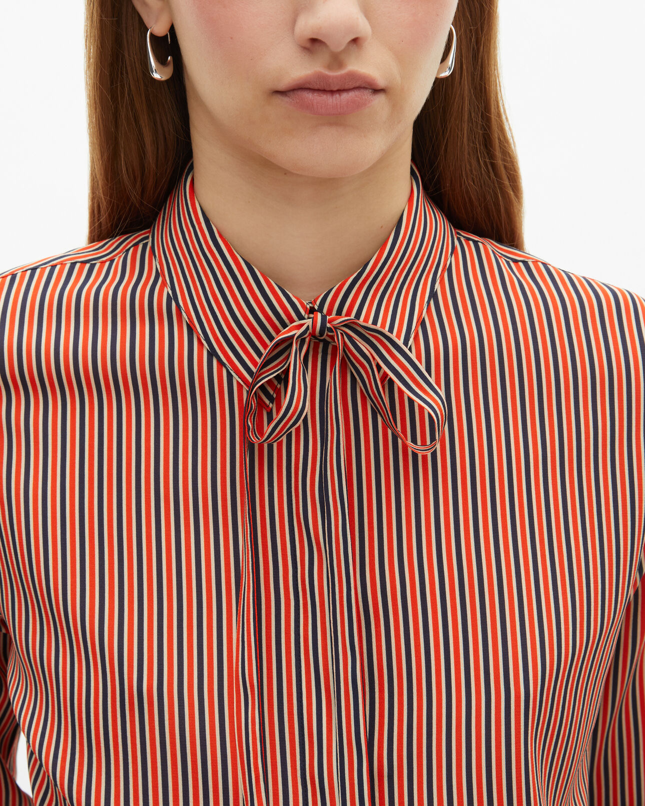 The Kooples DAMEN DARK NAVY / FIRE RED rot-blau gestreiftes hemd
